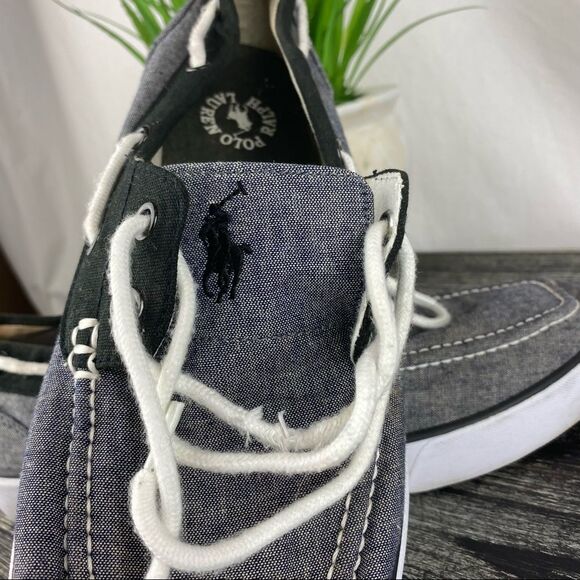 Ralph Lauren Polo Lander Men’s Blue & White TopSider Boat Shoes 8
